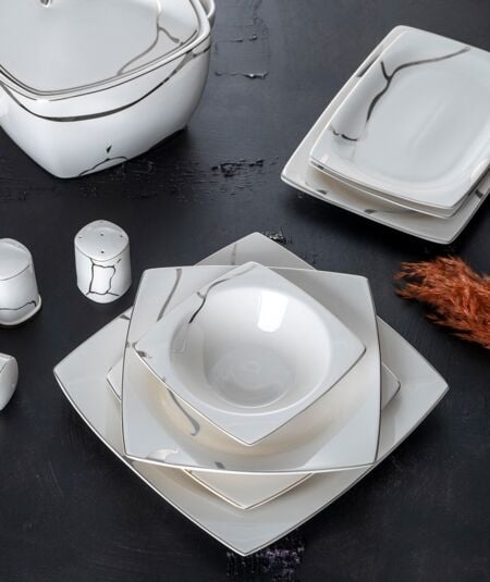 ACAR LAVINIA 60 PARÇA YEMEK TAKIMI SILVER