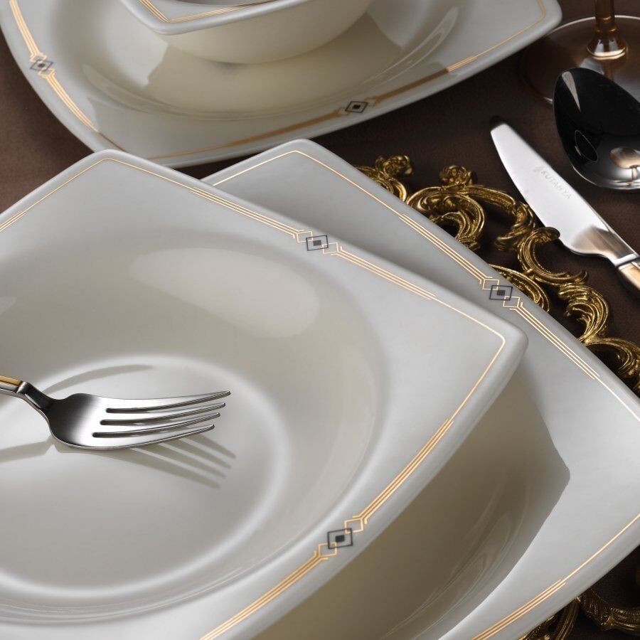 Kütahya Porselen Bone Mare 62 Parça Yemek Takımı