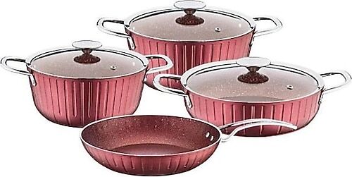 OMS Colonna 3518 Bordo 7 Parça Granit Tencere Seti