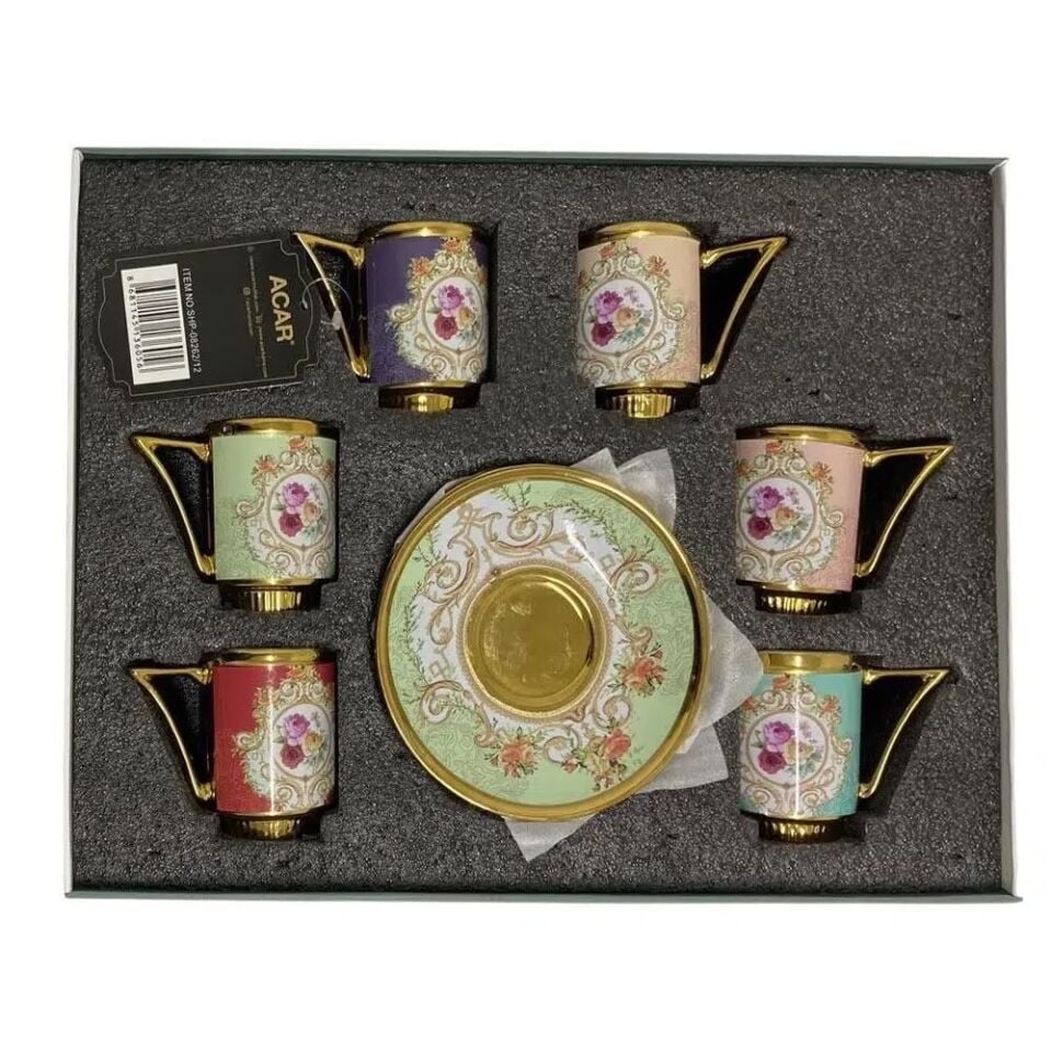 Acar SHP-08262 Castiel Karışık 6’lı Kahve Fincan Takımı – 90 ml