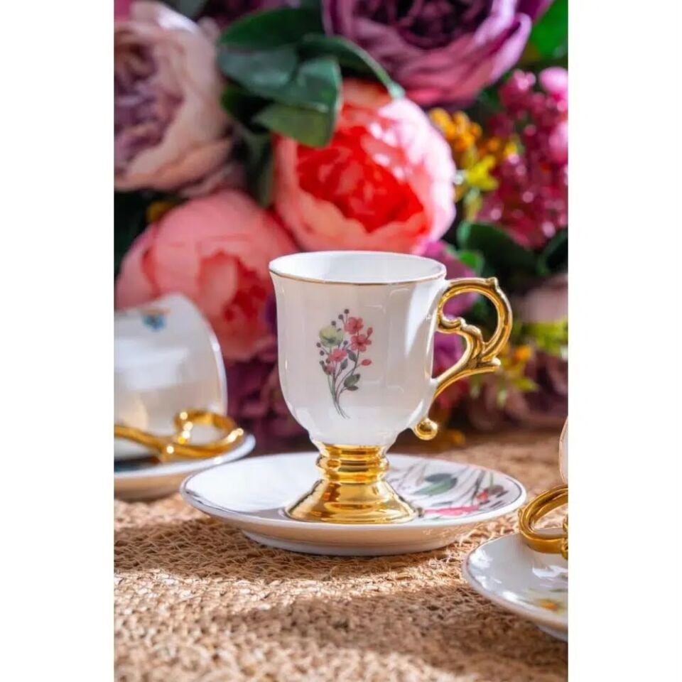 Acar KAI-07517 Lansy 6’lı Kahve Fincan Takımı Karışık – 90 ml