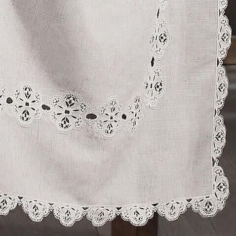 Nazik Home Doria Dantelli Leke Tutmaz Masa Örtüsü Krem 160X260