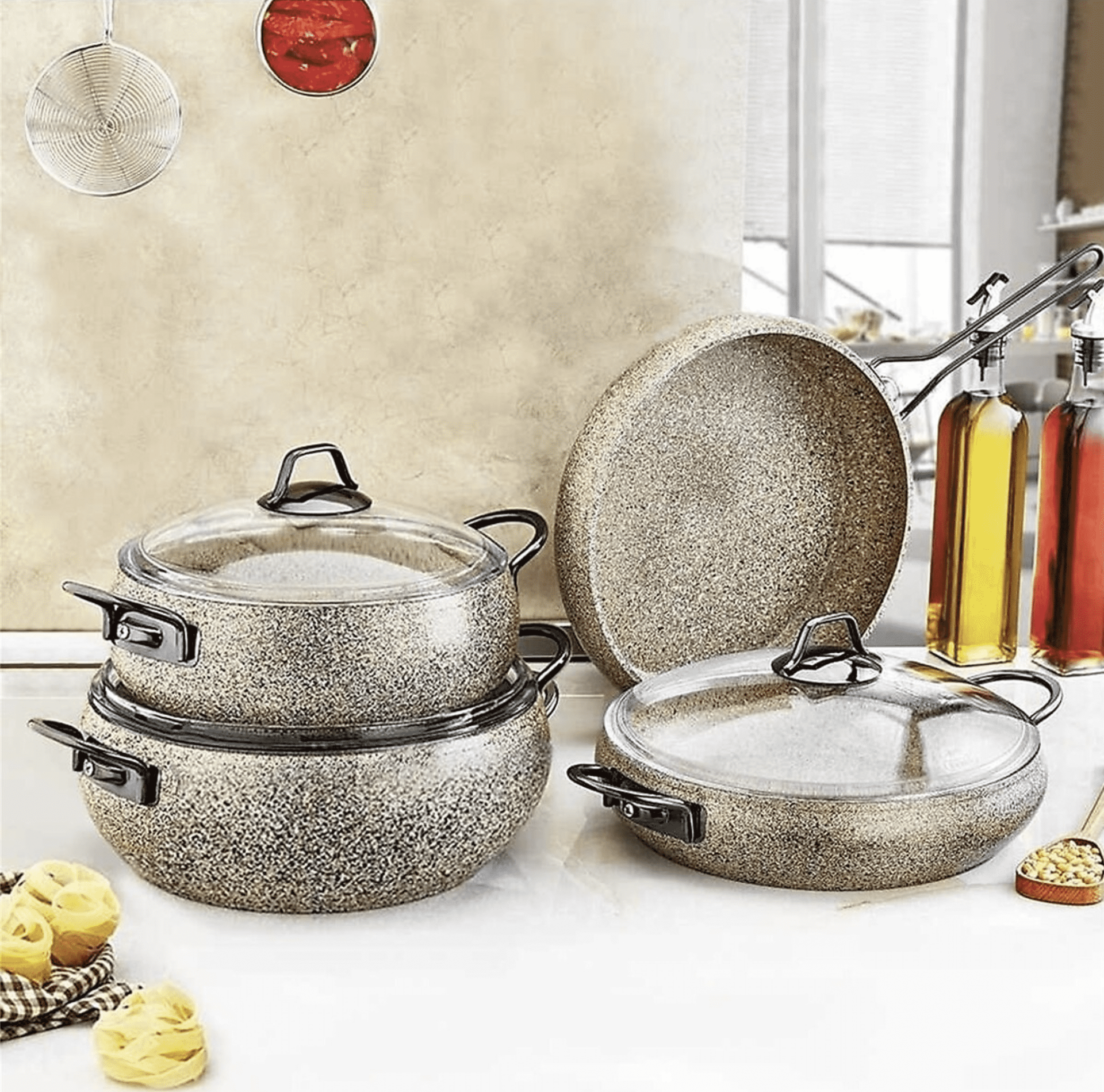 Oms Collection Sandstorm 7 Parça Küre Tencere Seti 3051